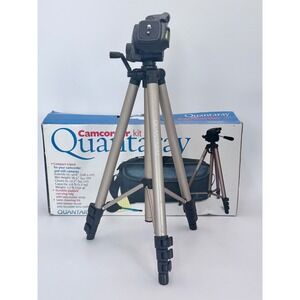Quantaray Camcorder Kit Tripod with Bag and Cleaning Kit Silver Aluminum 50.6in